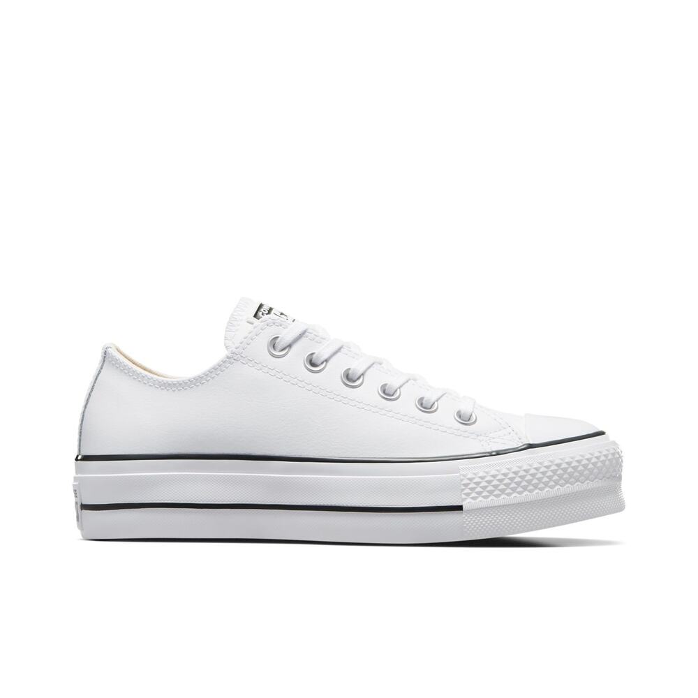Converse Womens Chuck Taylor Lift Platform Leather White Black Size 11 New